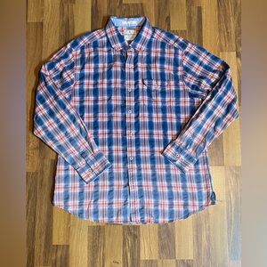 Tommy Bahama Jeans Island Crafted  Plaid Long Sleeve Button Down Mens Size Lg